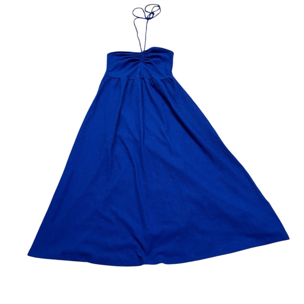 H&M Cobalt Strapless Maxi Dress with Halter Tie